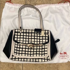 Coach Purse - Checkered black and white