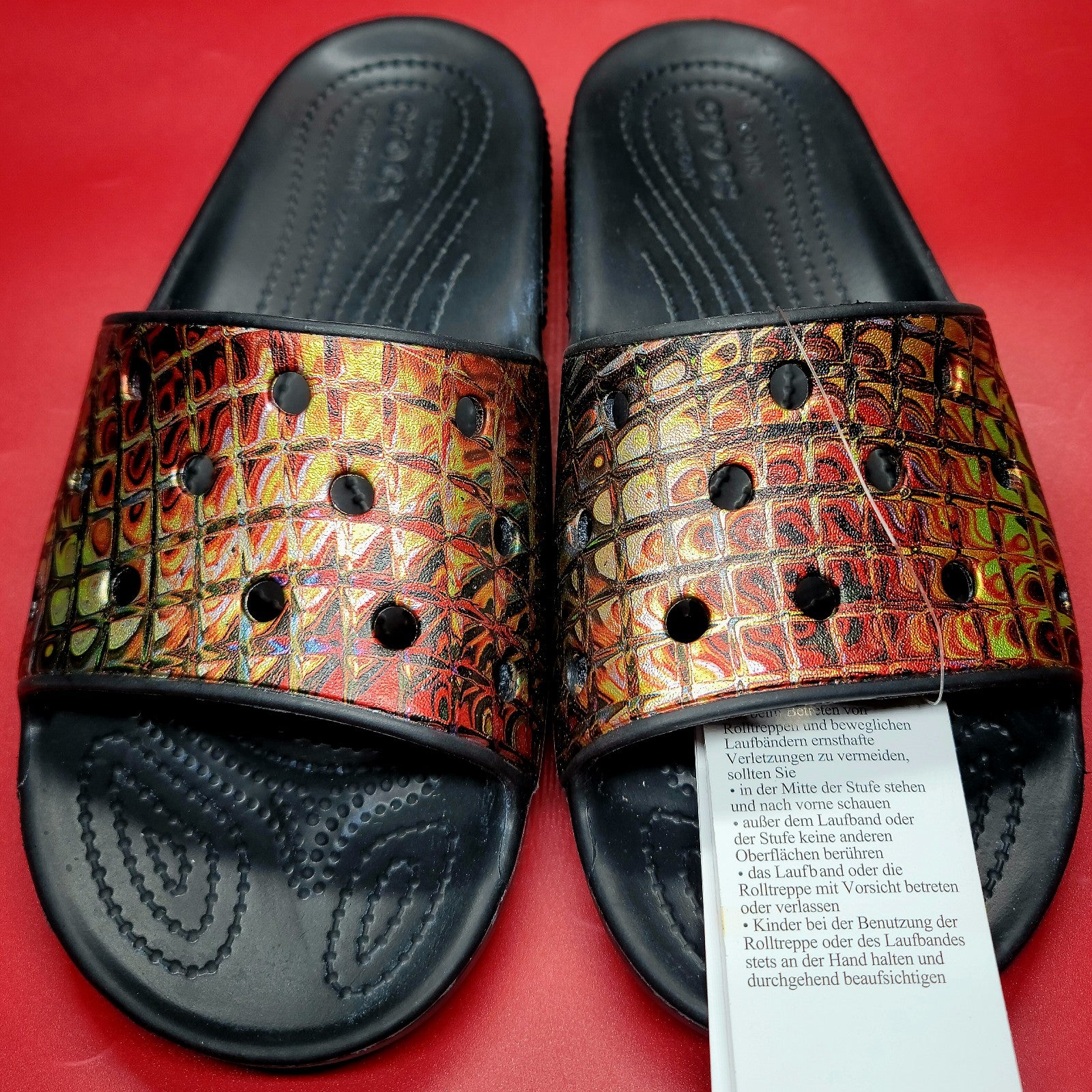 Crocs Classic Slides Professionally Customized With Liquefy Sz 7 Women NWT