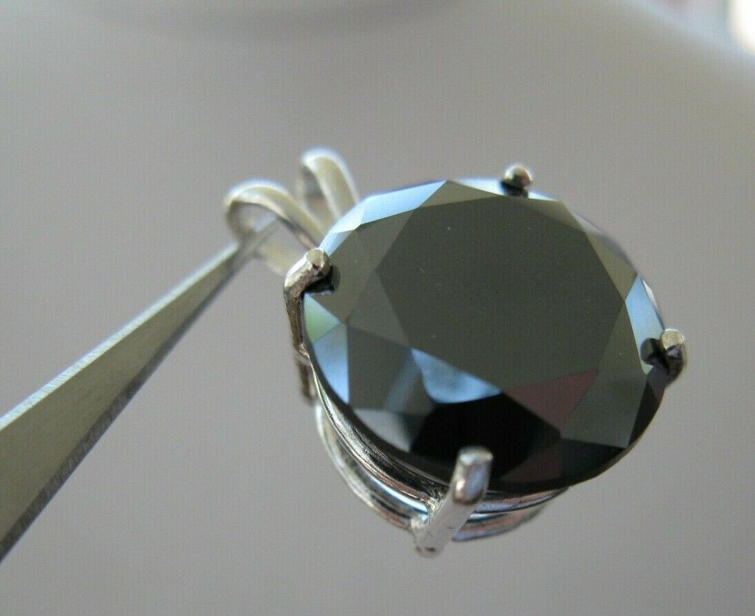 5.06ct BLACK DIAMOND NECKLACE,CERTI FICATE OF AUTHENTICITY,F REE DIAMOND TESTER