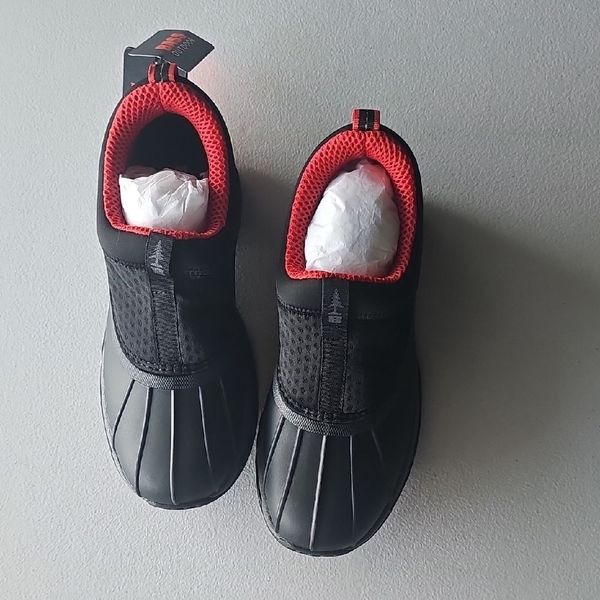 Bass Black and Red Ankle Booties with Waterproof Design