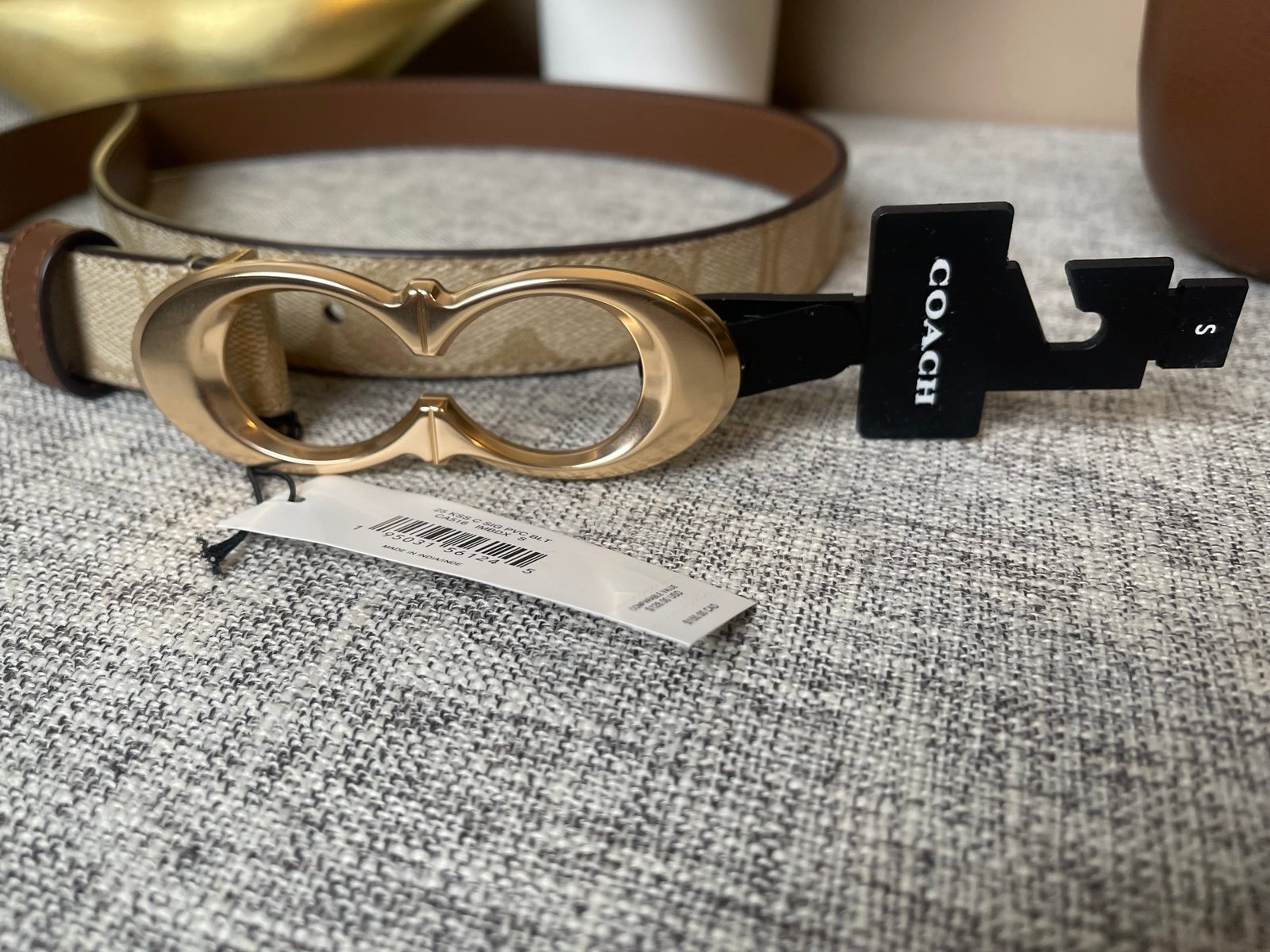 Coach leather belts for women