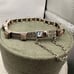 Vintage Sterling Abalone Marcasite Panel link FAS bracelet