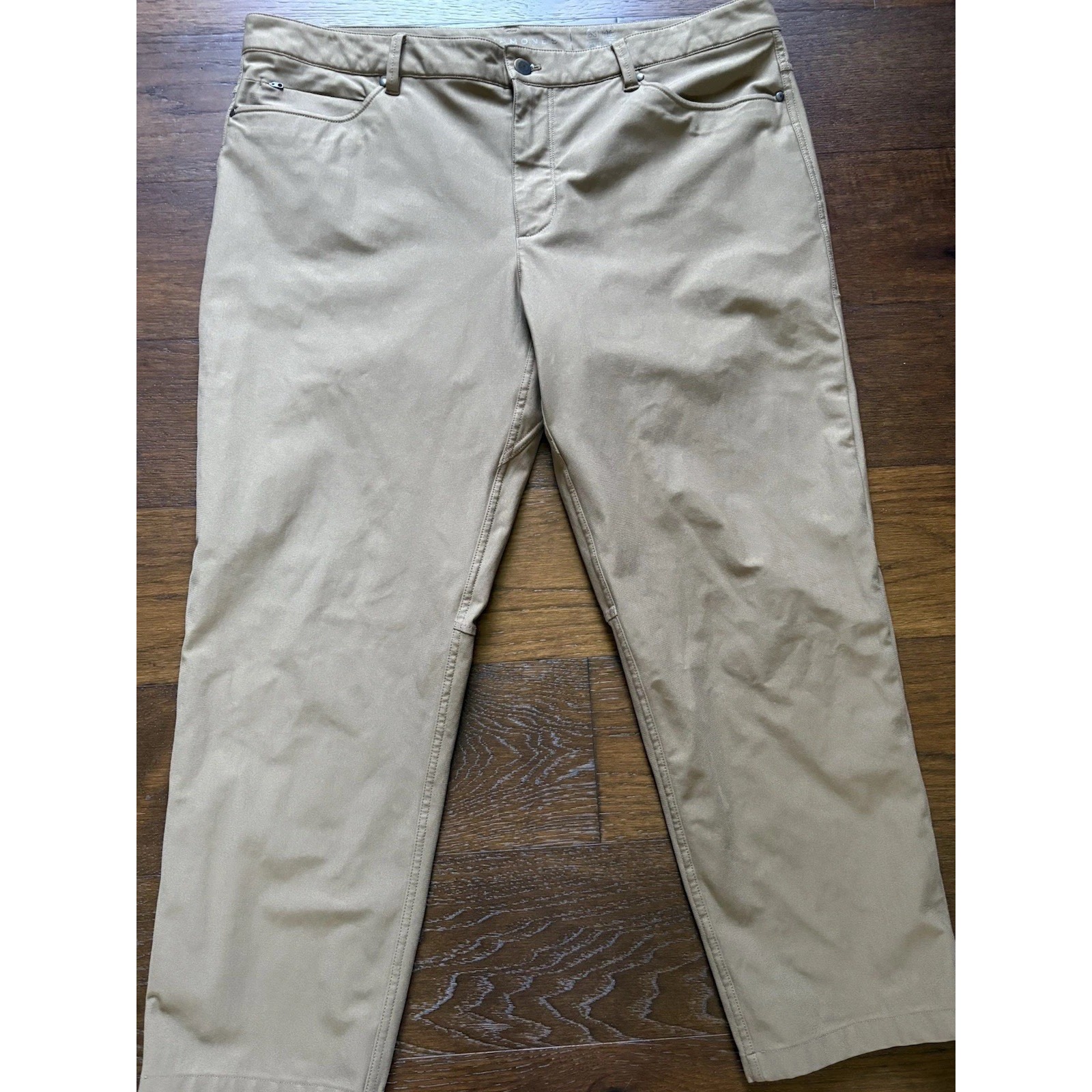 7 Diamonds Pants Men's 38x32 Brown Infinity Chinos Performance Golf Slim Fit