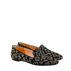 J. Crew Metallic Animal Cheetah Print Smoking Preppy Loafers