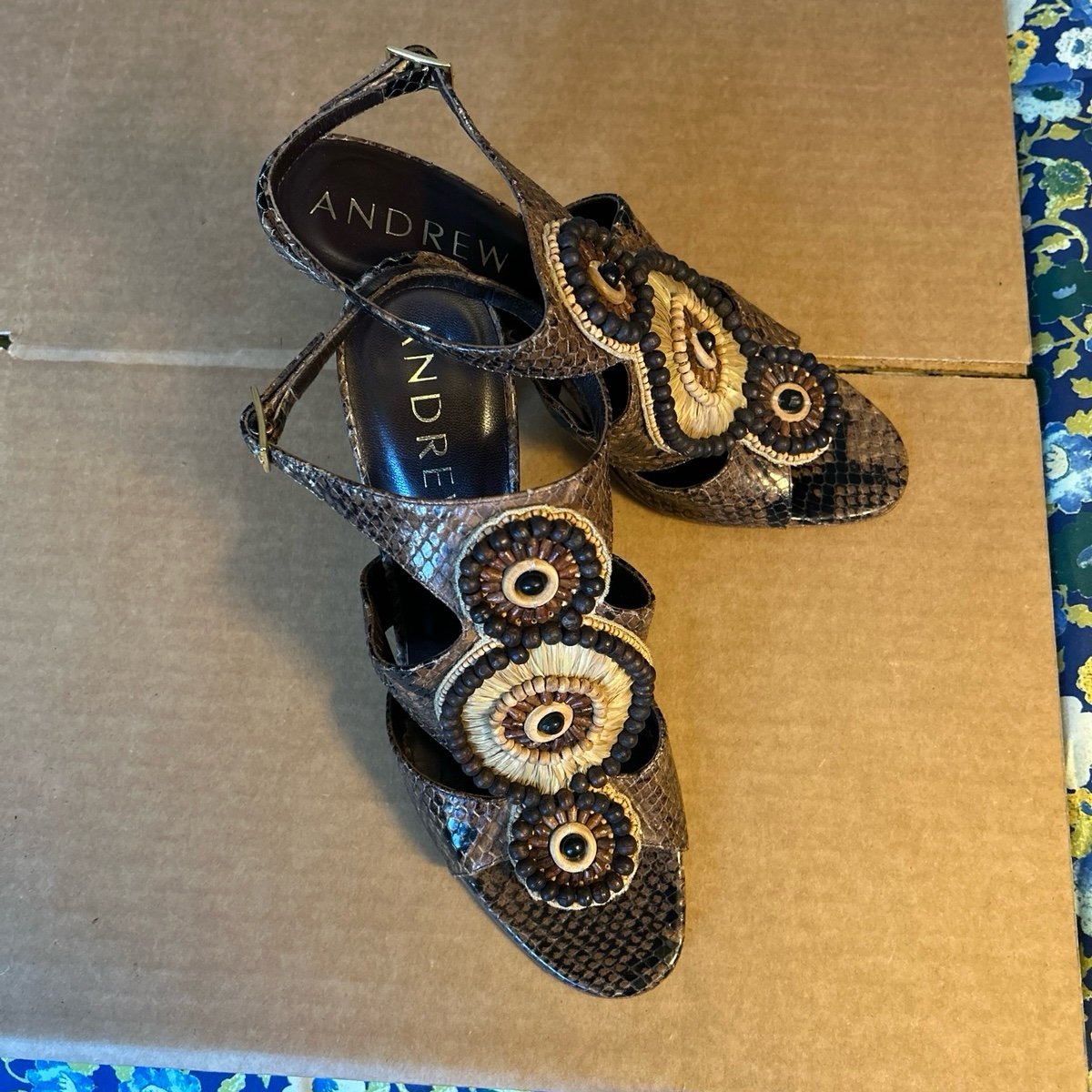 Andrew Gn Ladies Reptilian Sandals