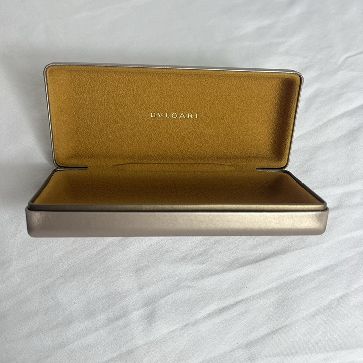 Bvlgari Sunglasses Eyeglasses Case Champagne color, rectangular shape. Unisex.
