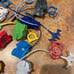 Big Lot of Beyblades Metal Fusion Burst Takra Tomy Launchers spin beyblade
