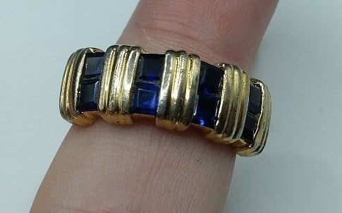 Blue spinel gold plated Ring size 6
