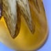 Vintage Midcentury Amber Art Glass Dish With Starburst 8.5” Murano Style