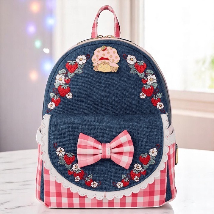Strawberry Shortcake Denim Gingham Mini Backpack