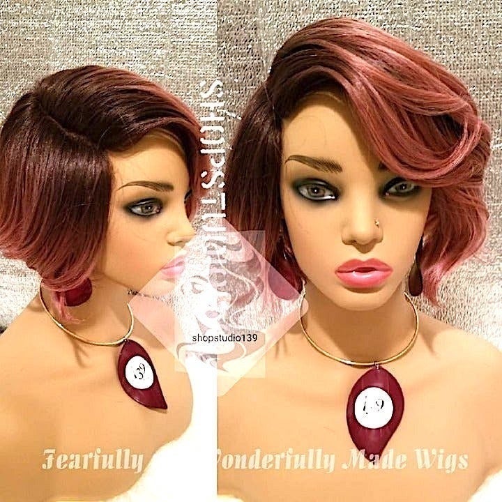 Payton Rose gold Human hair bob cut wig