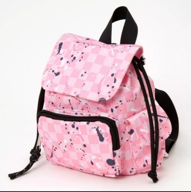 Pink Checkered & Splattered 9 Backpack BNWT Limited Edition SO