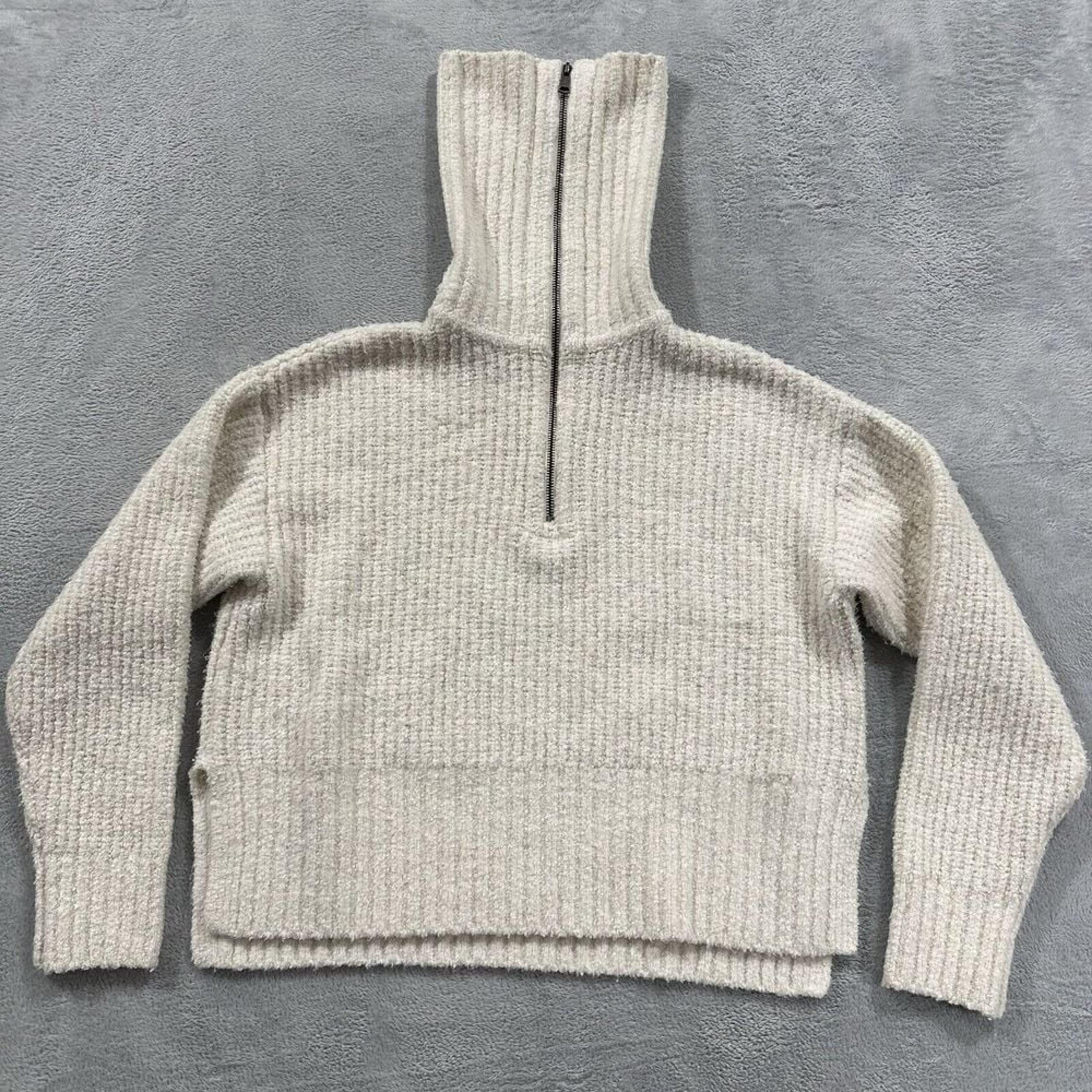 Universal Thread Turtleneck Long Sleeve Pullover 1/4 Sweater Women Medium White