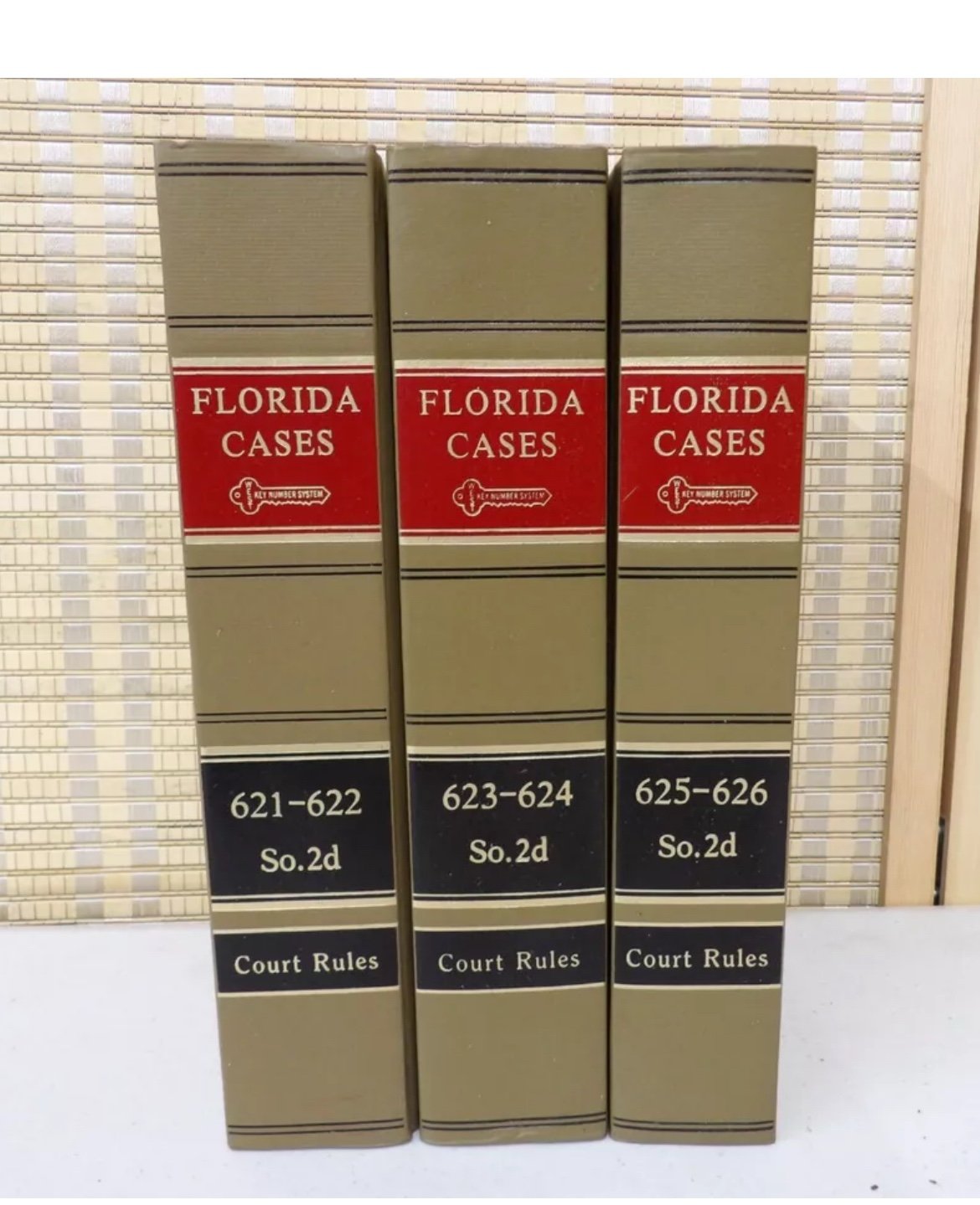 3 Florida Case 2D Series Law Books in Sequential Order (621-626)