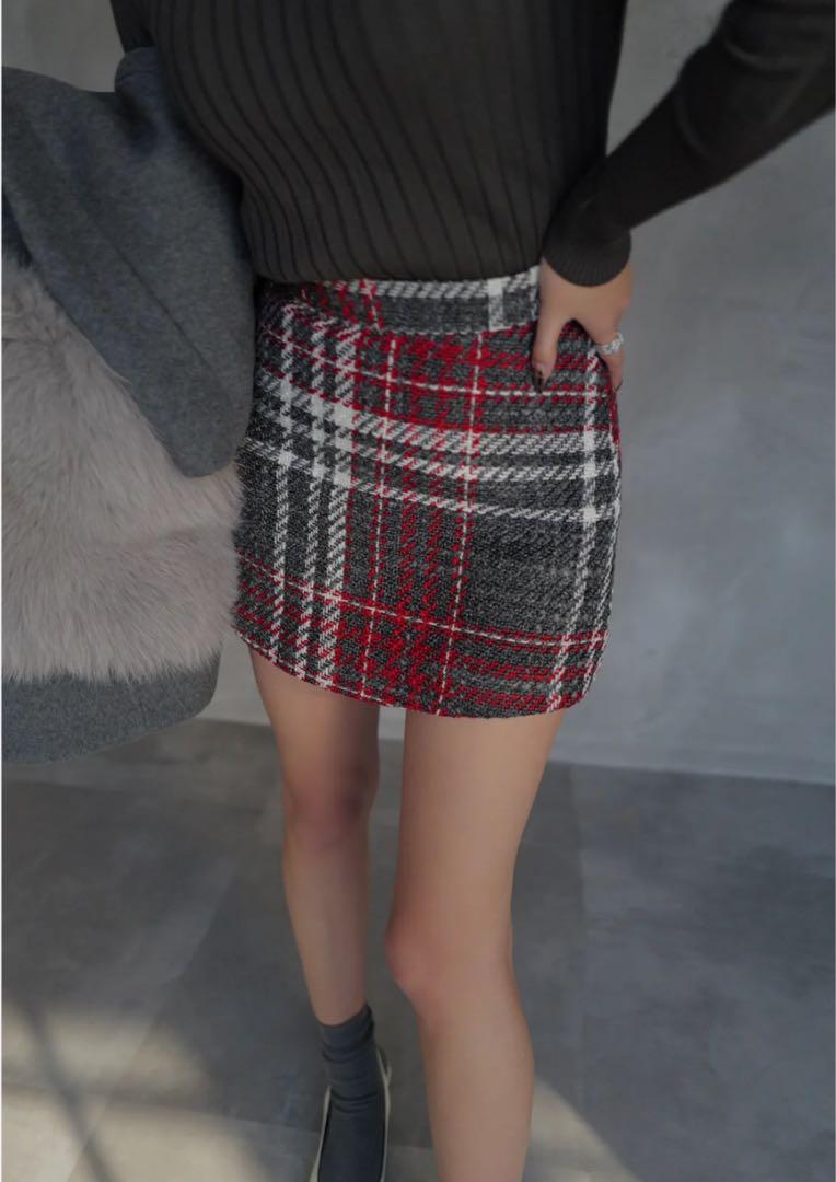 Sheller Wool Check Tweed Culottes