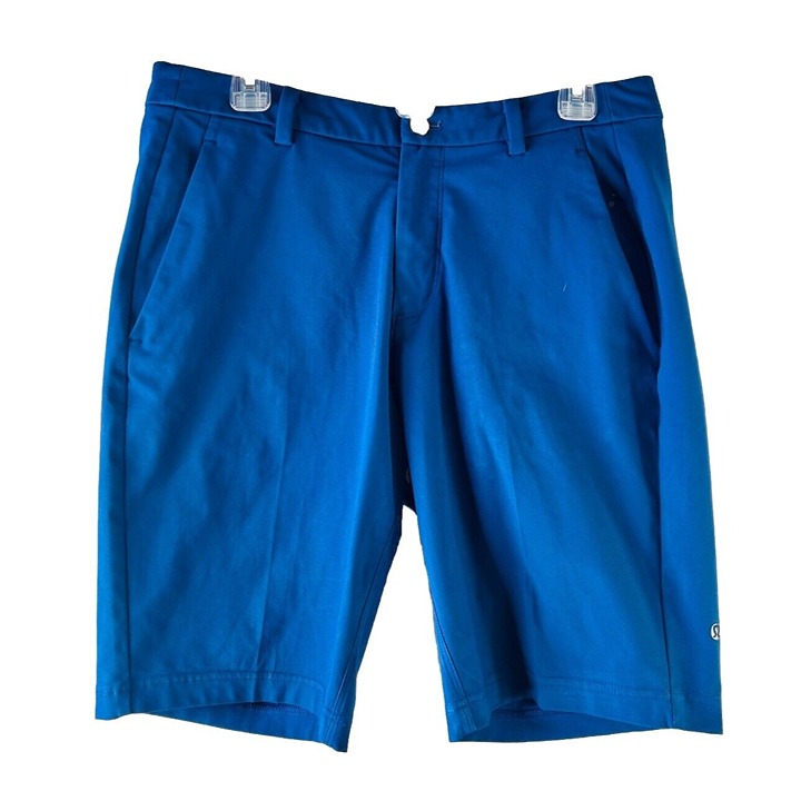 Lululemon Mens 34 ABS Classic Fit Casual Shorts Blue 11 Inch Inseam