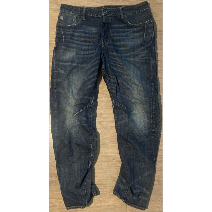 G Star Raw Jeans Mens 33 Dark Blue 3D Relaxed Tapered Denim Mid Rise 33x28