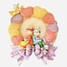York 1995 Ceramic Easter Spring Hearts Bunnies Angel Bow 17 Wreath Wall Hanging