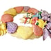 York 1995 Ceramic Easter Spring Hearts Bunnies Angel Bow 17 Wreath Wall Hanging