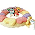 York 1995 Ceramic Easter Spring Hearts Bunnies Angel Bow 17 Wreath Wall Hanging