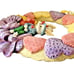 York 1995 Ceramic Easter Spring Hearts Bunnies Angel Bow 17 Wreath Wall Hanging