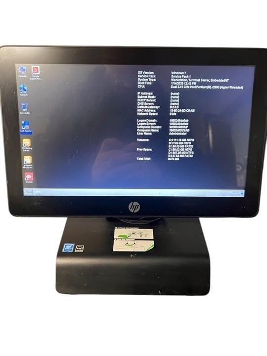 HP Rp2 Retail System 2030 J2900 2.41ghz 8gb (Funtional) (Will need reset)