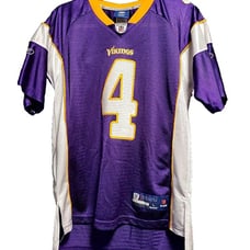 Vintage NFL Minnesota Vikings Brett Favre 4 Youth Jersey Purple size L 14-16