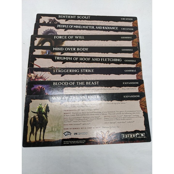 Lot Of (7) Dungeons And Dragons Campaign Cards Mark Of Heroes Set 2