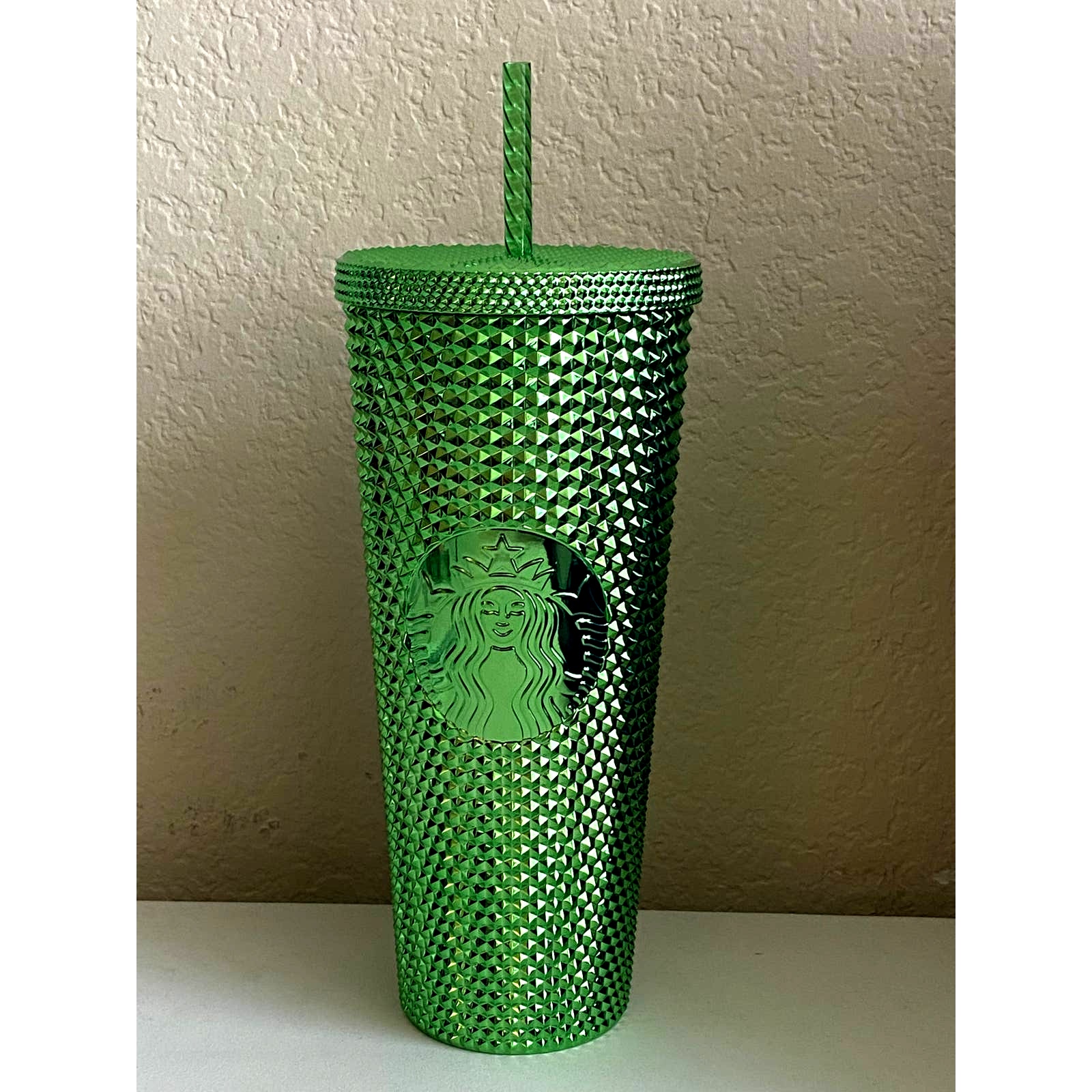 Starbucks ‘23 Winter Holiday Green Bling Stud Venti Tumbler