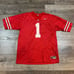 Vintage 90s Nike Team Ohio State Buckeyes Scarlet Red #1 Football Mens Jersey XL