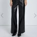 7 For All Mankond FAUX LEATHER EASY TROUSER IN BLACK