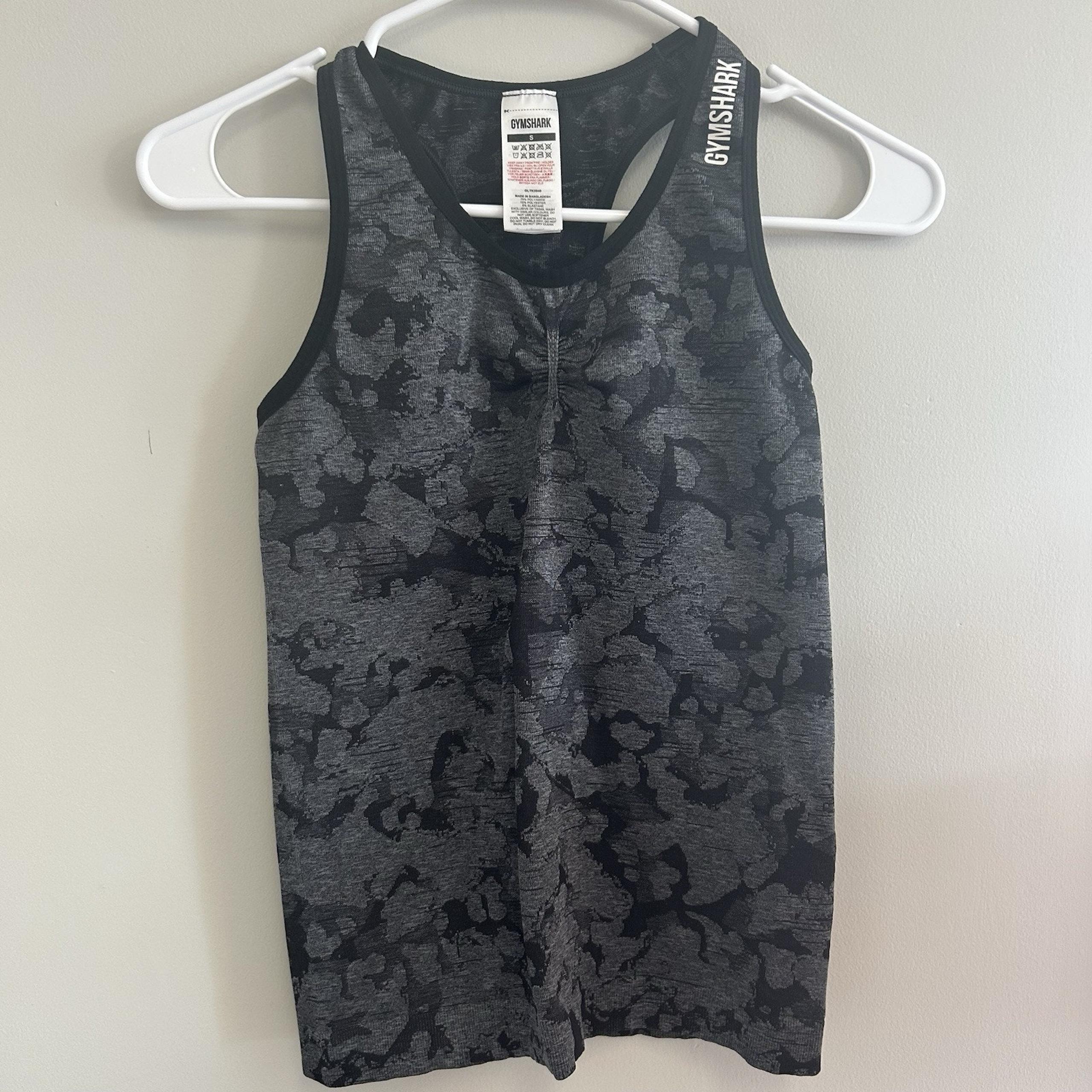 Gymshark Adapt Camo Seamless All In One Tank Top Women's Small Black Gray EUC