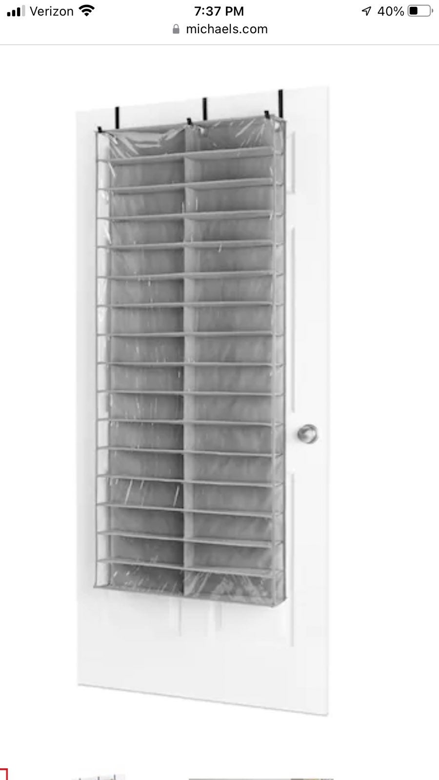 Over the door vinyl organizer