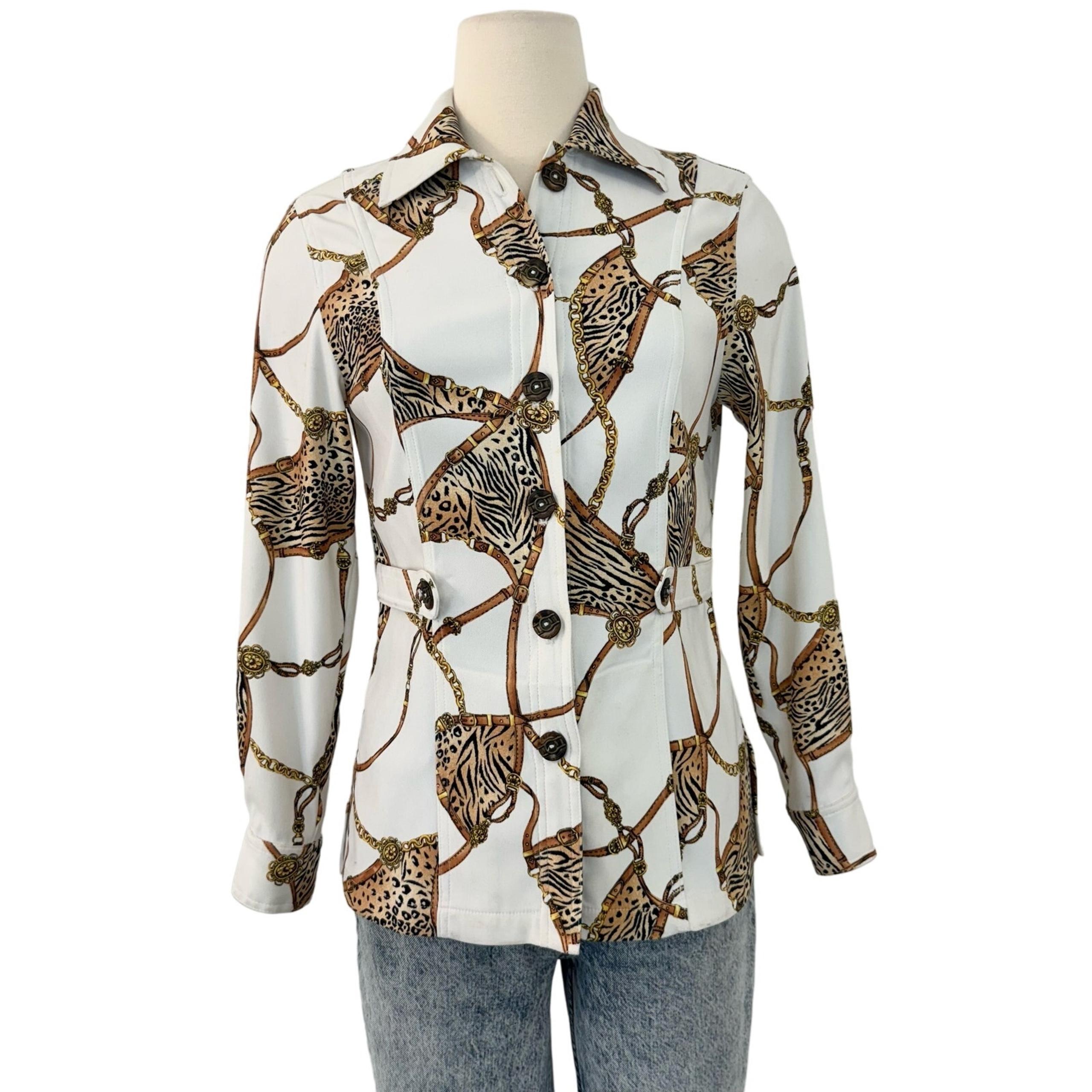 St John Sport Button-Up Long Sleeve Top Lightweight Shirt Jacket | Size XS