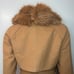 Khaki removable faux fur belted wrap pea coat