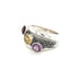 Sterling 3-Gemstones/Marcasites Ring