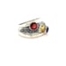 Sterling 3-Gemstones/Marcasites Ring