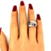 Sterling 3-Gemstones/Marcasites Ring