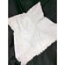 VINTAGE CREAM CUTWORK, FINGER LACE & RIBBON WORK EXTRA LONG TABLECLOTH! PRETTY!