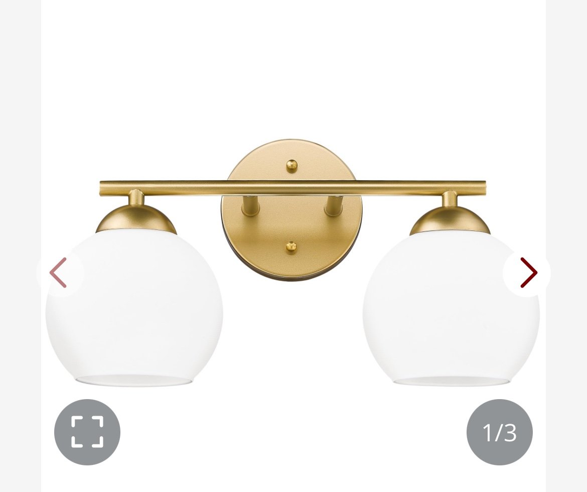 2Light gold bathroom light fixture