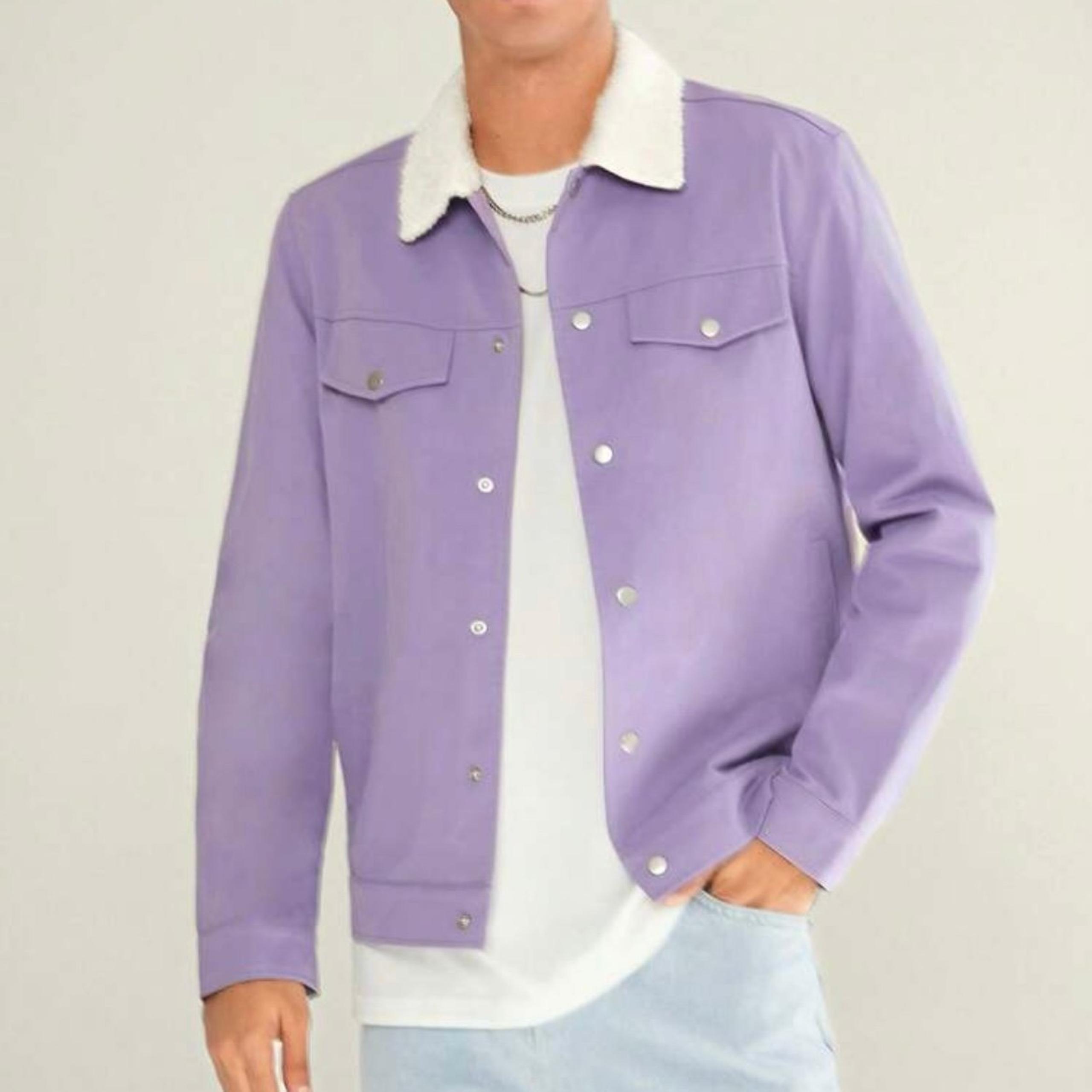 Purple jacket with a fur collar XL (Unisex)