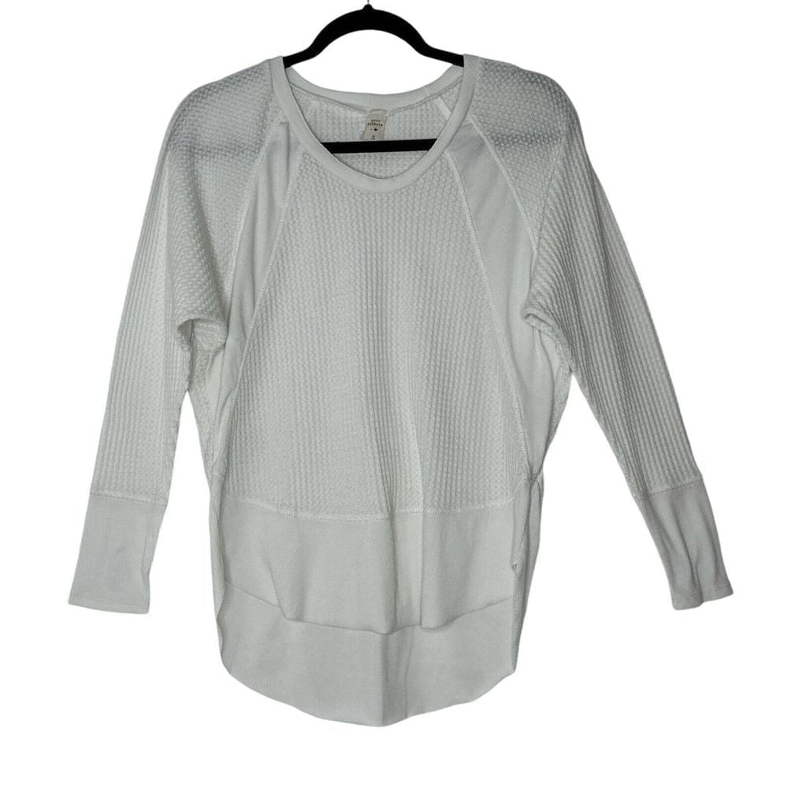 Lazy Sundays Top Women Medium  Blouse White Long Sleeve Top Soft Cozy
