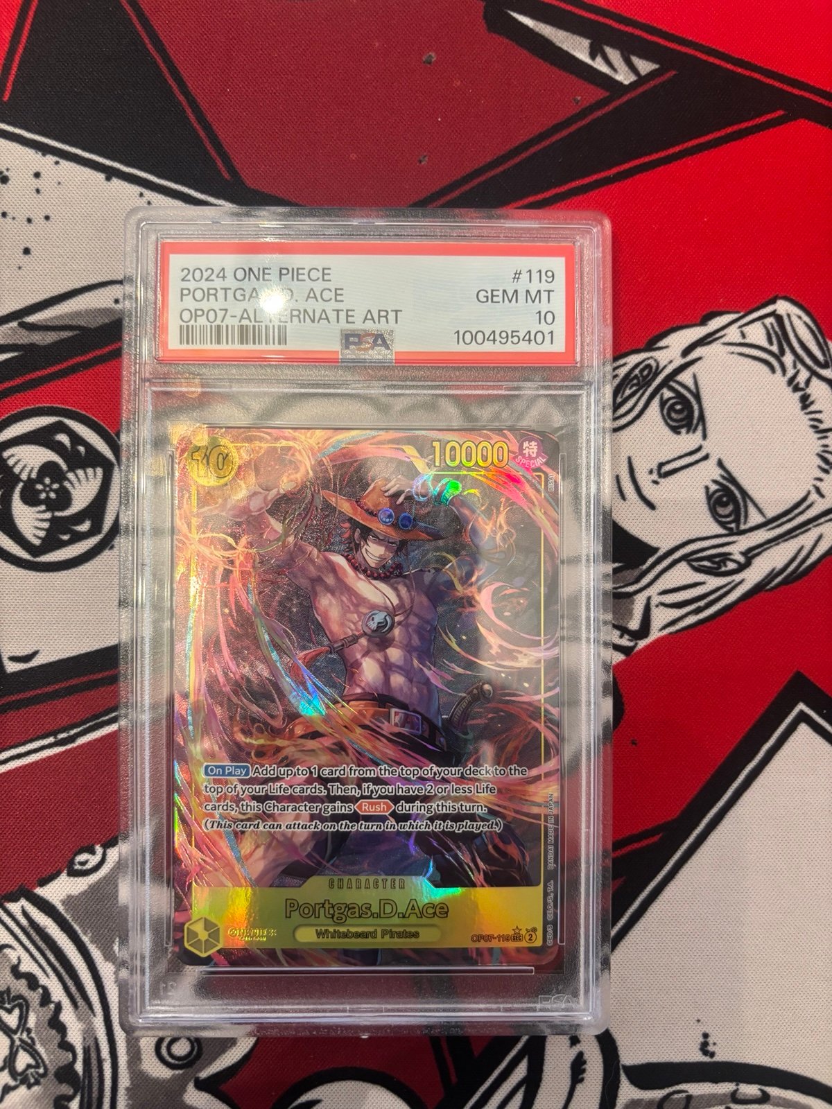 PSA 10 Portgas.D.Ace alternate art sec OP-07