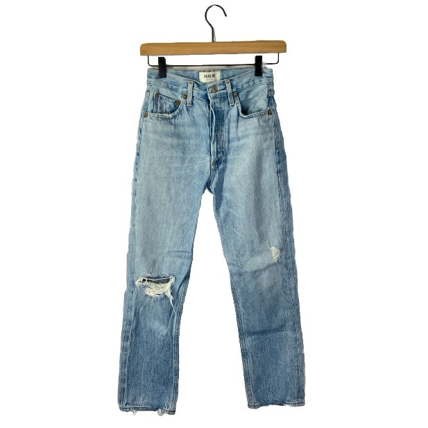AGolde Riley High Rise Straight Jeans In Shatter