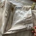 AG Adriano Goldschmied Low Slung Linen blend Watercolor Striped Pallazzo Pants
