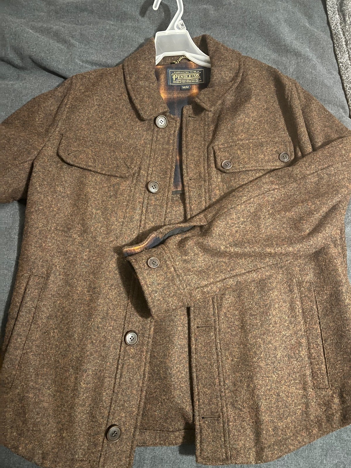 PENDLETON MEN'S MAHOGANY CAPITOL HILL BUTTON-FRONT SHIRT JACKET