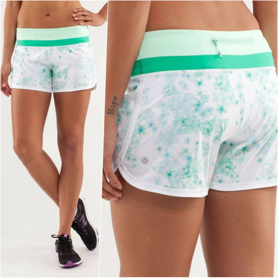 RARE Lululemon Run Track Shorts 4 White NWOT