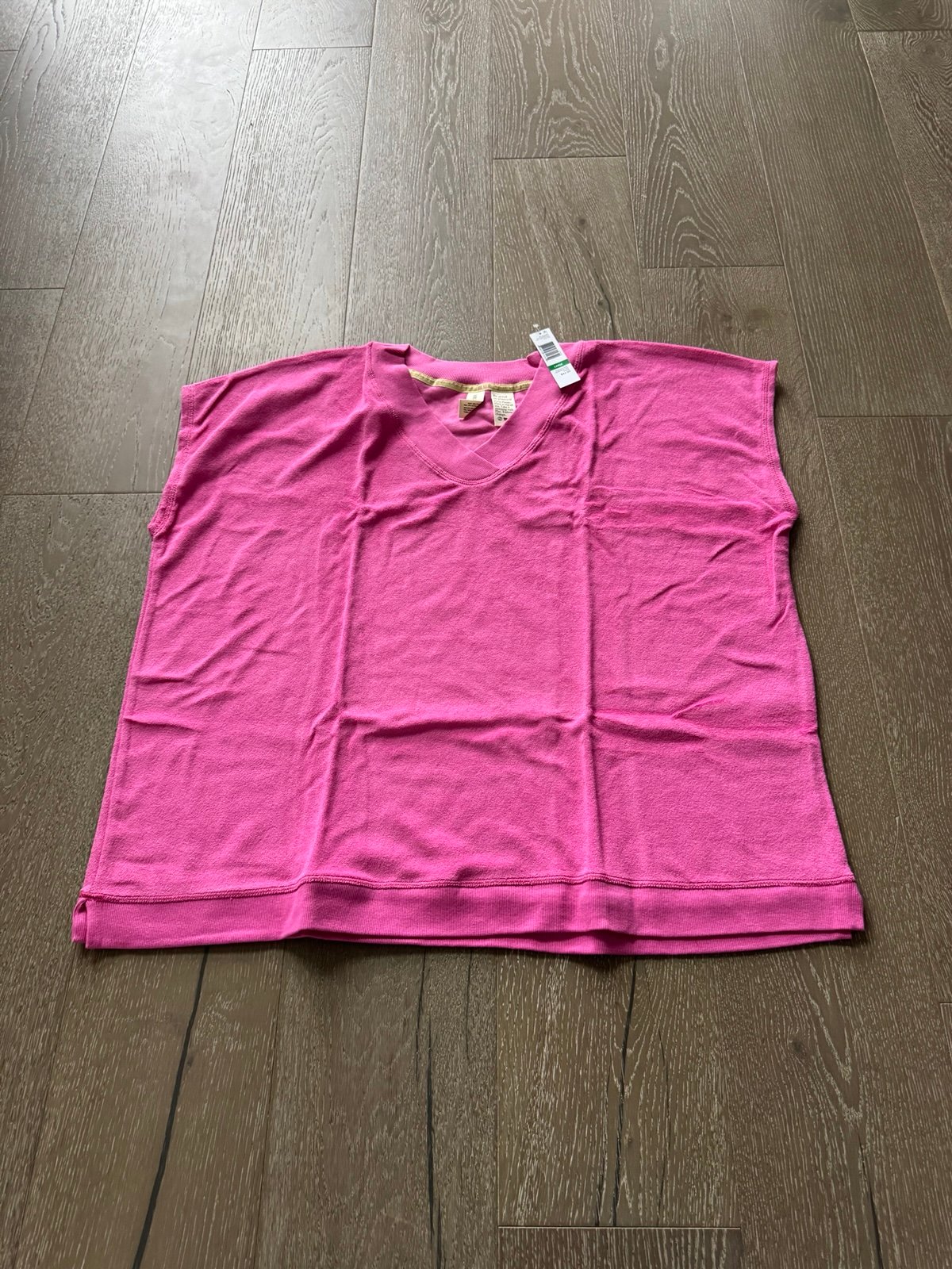 Hue sundown terry relaxed v-neck pajama top