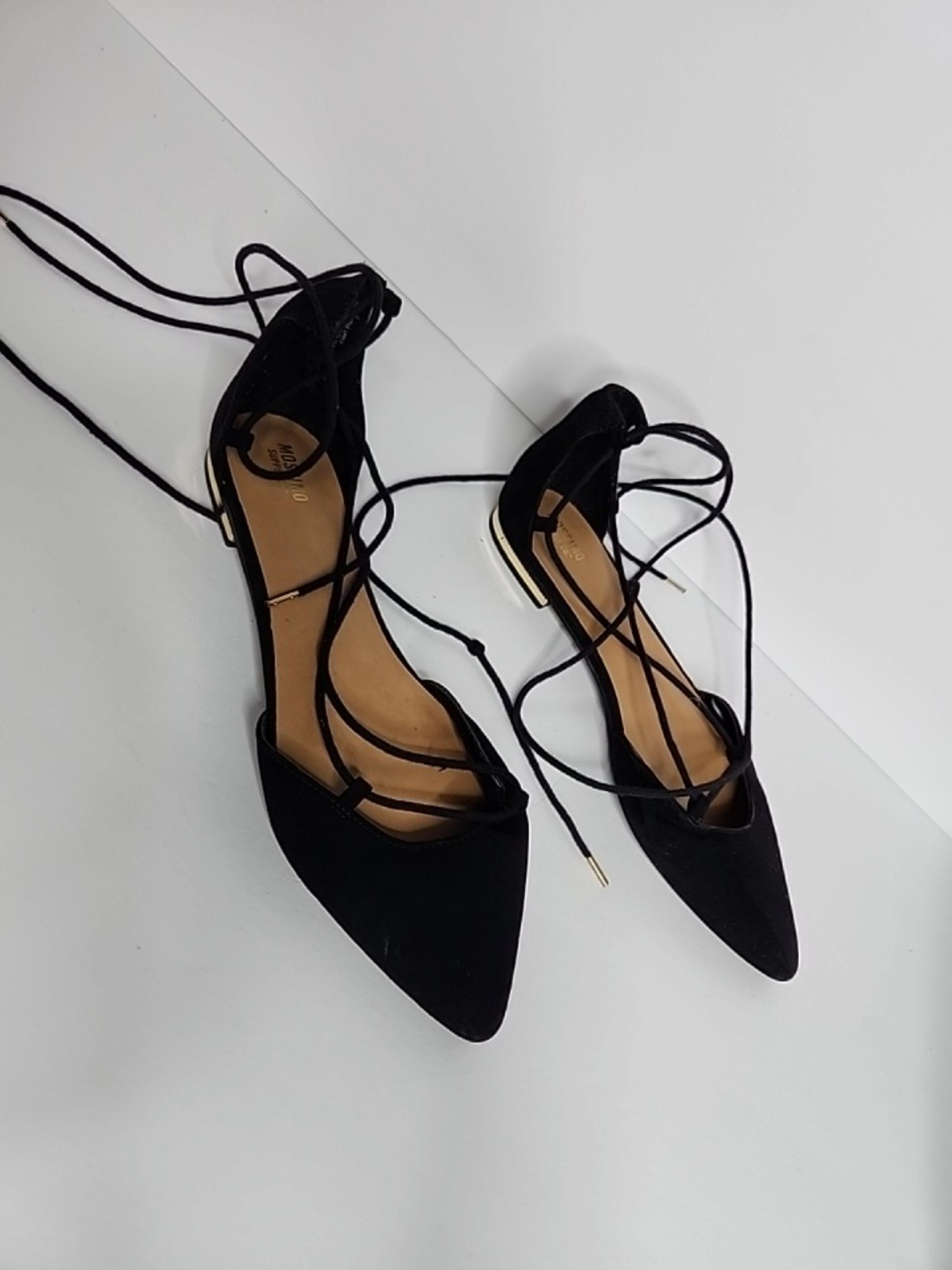 Mossimo Supply Co Shoes Womens 9 Gretel Lace Up Flats Black Strappy Casual