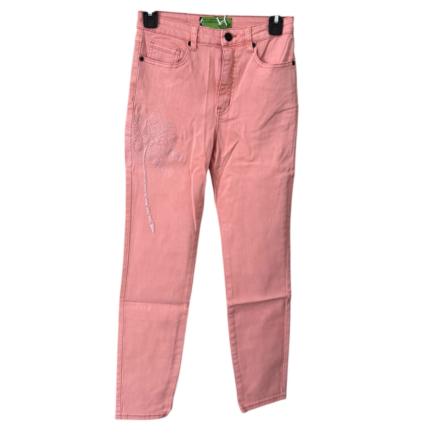 New SANDRINE ROSE X FREE PEOPLE Palm Embroidered IN PETAL 26 Stretchy VDAY